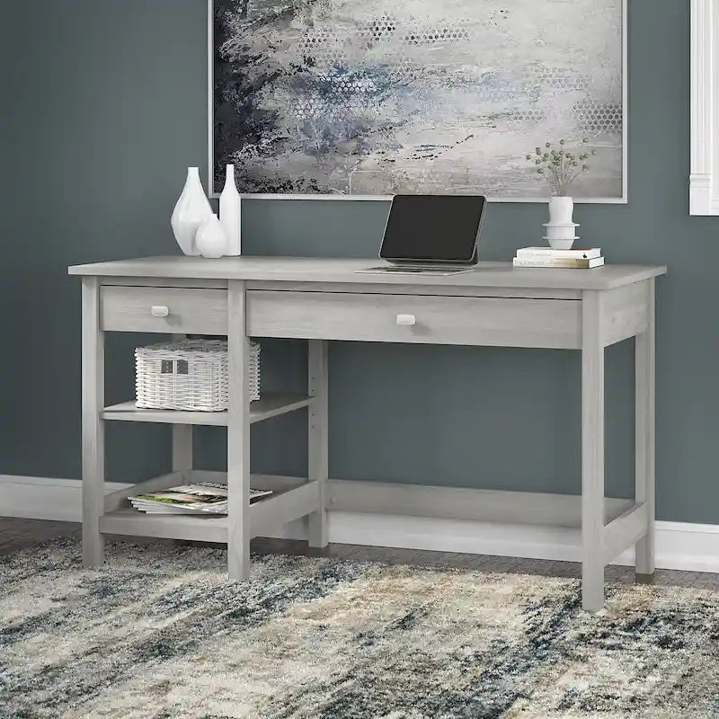 54W Computer Desk with Shelves