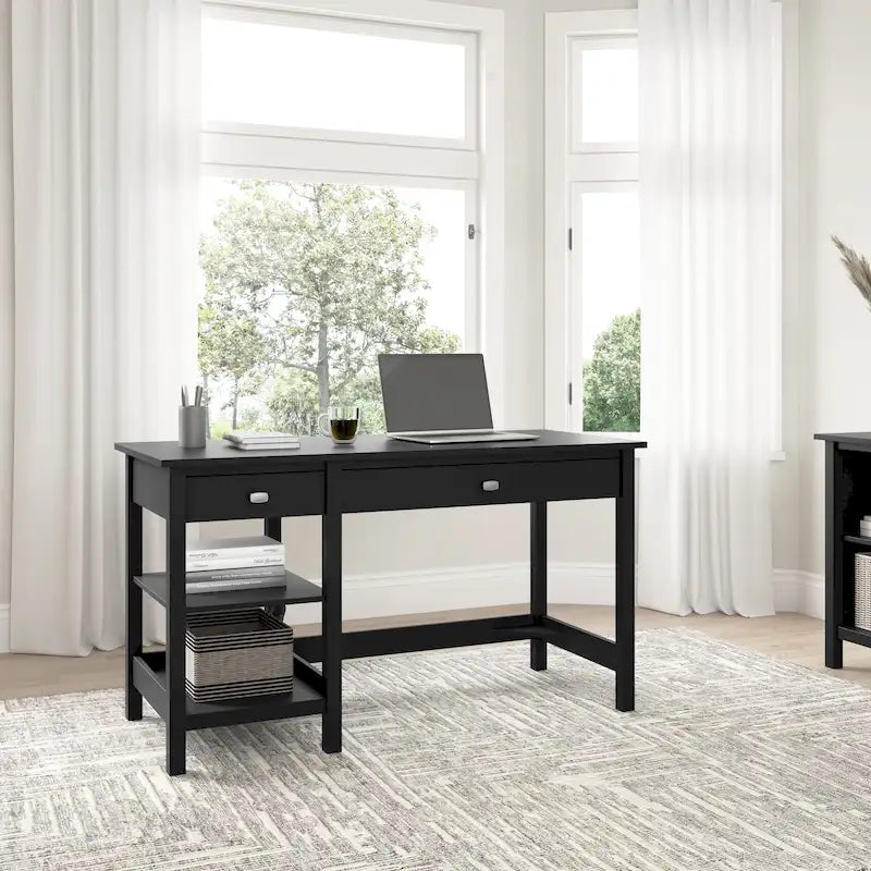 54W Computer Desk with Shelves