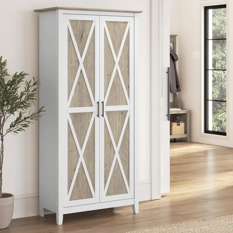 Tall Storage Cabinet with Doors and Shelves