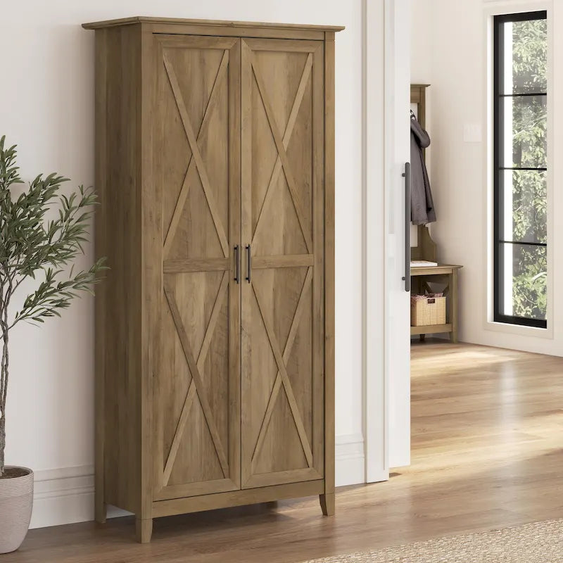Tall Storage Cabinet with Doors and Shelves