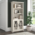 Farmhouse 5 Shelf Bookcase with Glass Doors
