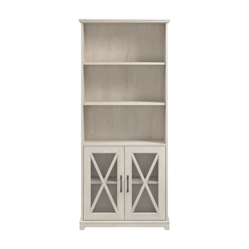 Farmhouse 5 Shelf Bookcase with Glass Doors