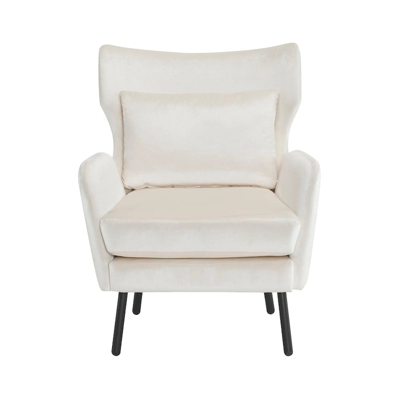 Sessel mit hoher Rückenlehne und Samtbezug