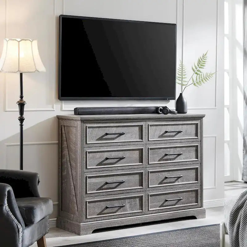 8-Drawer Dresser Chest for Bedroom, Wood Chest of Drawers