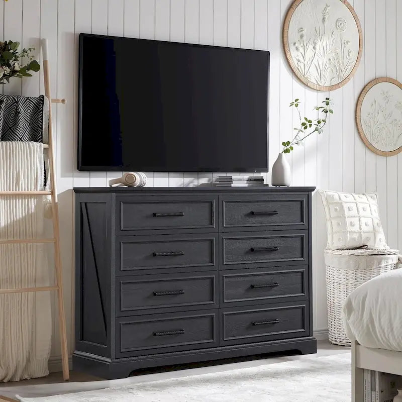 Cómoda de 8 cajones para dormitorio, cajonera de madera