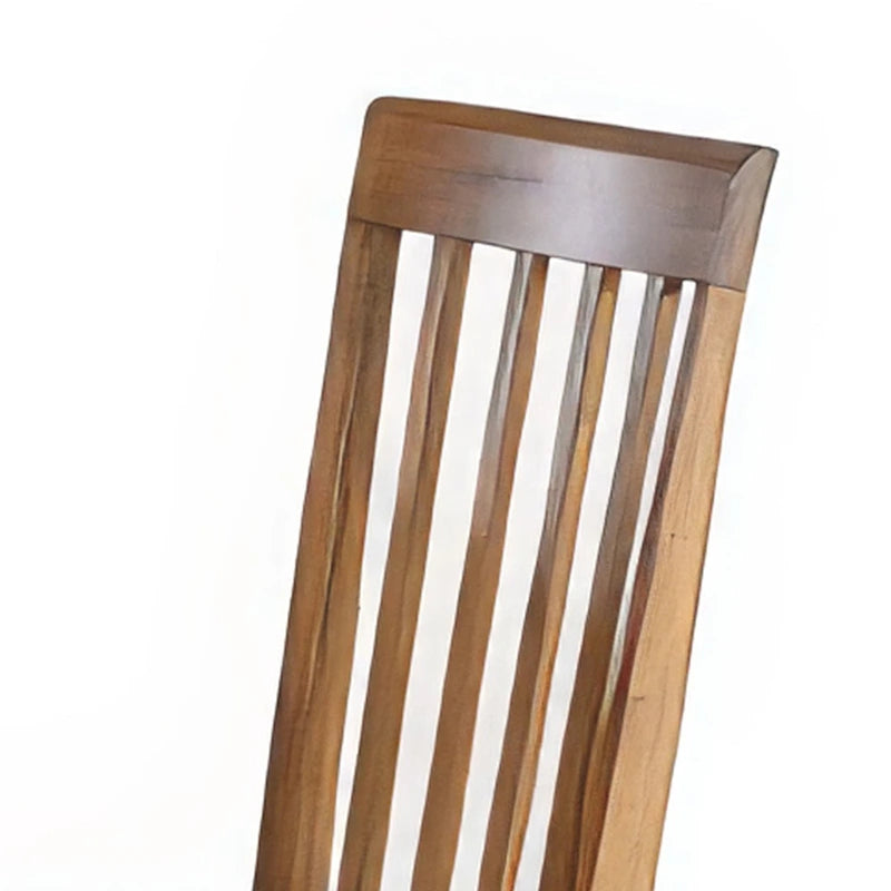 Silla de comedor con respaldo de listones, microfibra marrón claro y caoba mindi