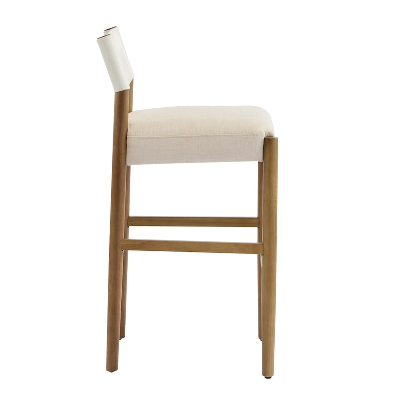 Lot de tabourets de bar modernes en bois de 28.5" avec coussin neutre en polyester pour îlot de cuisine ou bar à domicile