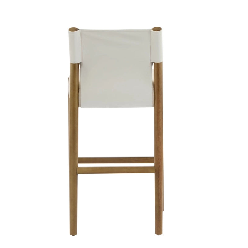 Lot de tabourets de bar modernes en bois de 28.5" avec coussin neutre en polyester pour îlot de cuisine ou bar à domicile