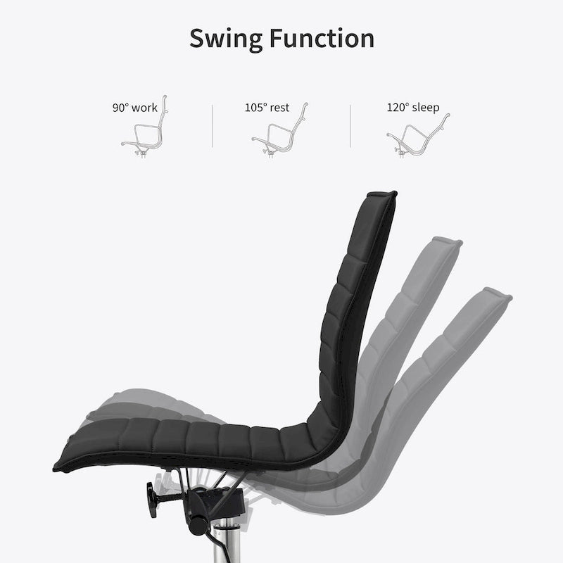 Silla de dibujo con altura ajustable, cuero PU, respaldo medio y reposapiés