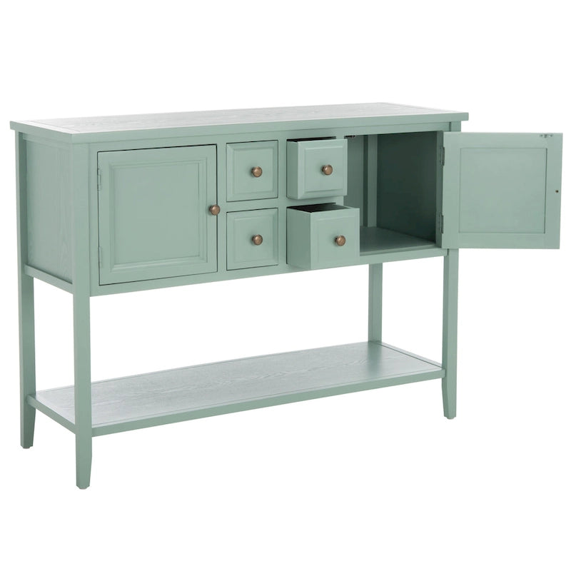 Oak Finish Storage Sideboard - 45.7 x 15 x 34 - 17Wx48Dx22H