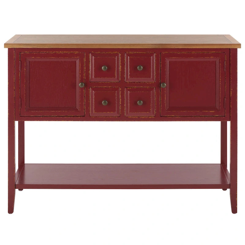 Oak Finish Storage Sideboard - 45.7 x 15 x 34 - 17Wx48Dx22H
