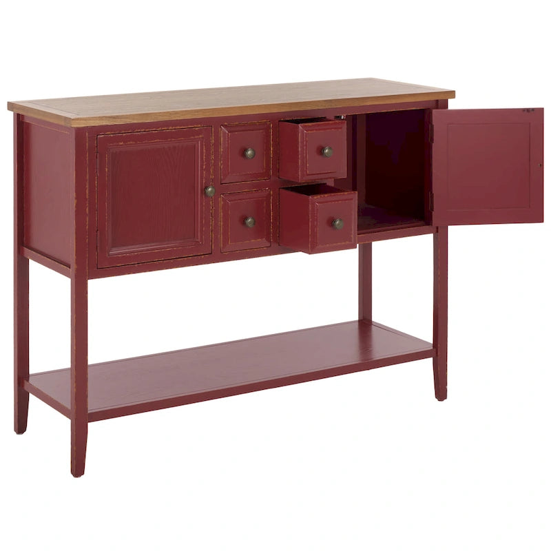 Oak Finish Storage Sideboard - 45.7 x 15 x 34 - 17Wx48Dx22H