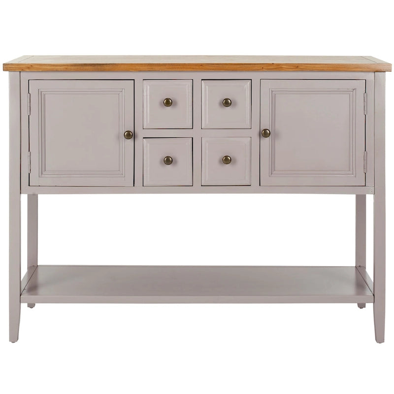 Oak Finish Storage Sideboard - 45.7 x 15 x 34 - 17Wx48Dx22H
