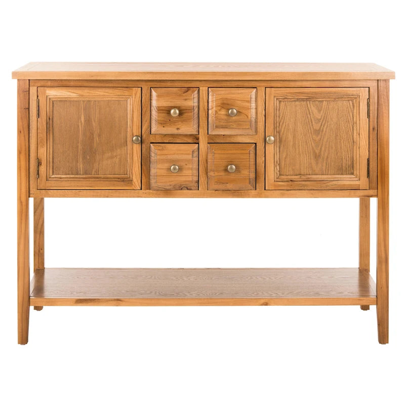 Oak Finish Storage Sideboard - 45.7 x 15 x 34 - 17Wx48Dx22H