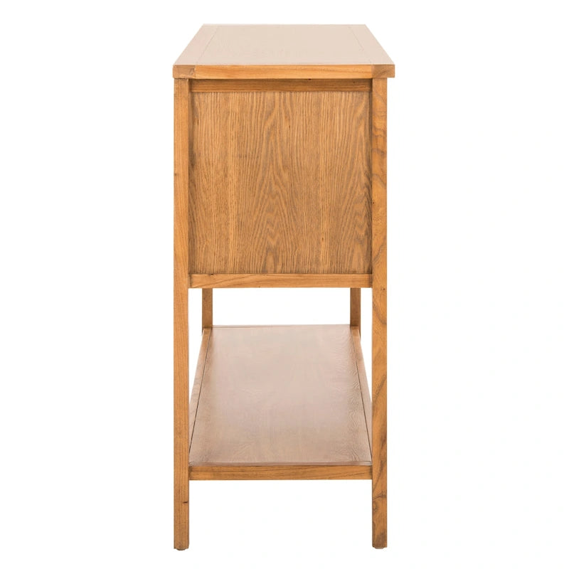 Oak Finish Storage Sideboard - 45.7 x 15 x 34 - 17Wx48Dx22H