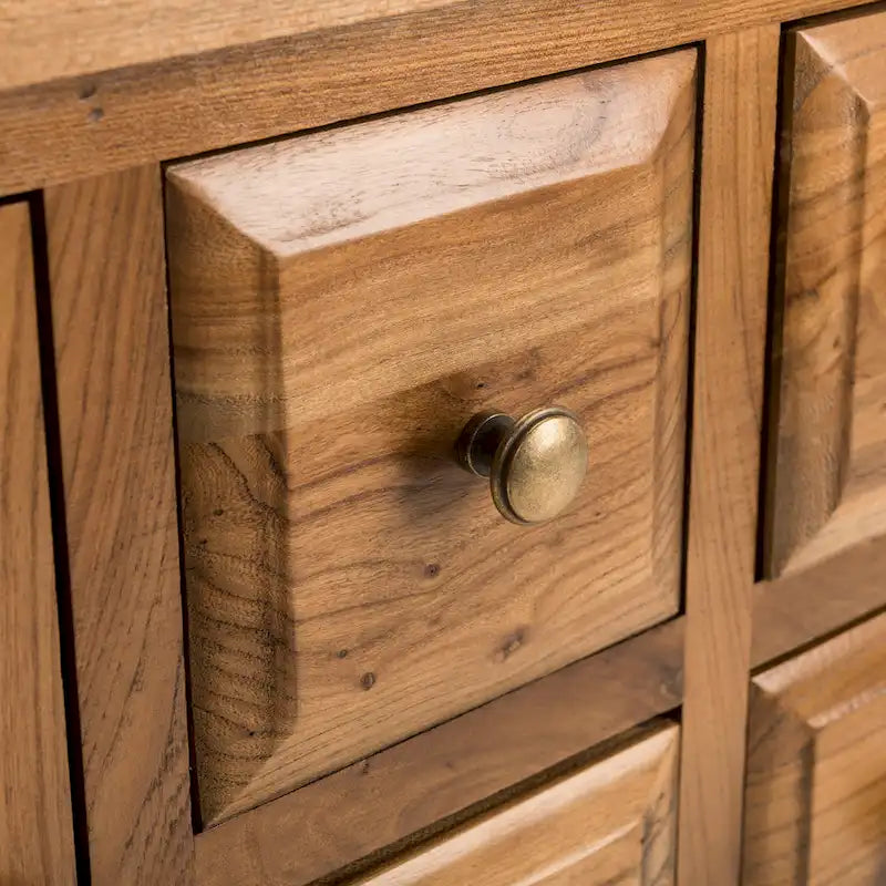 Oak Finish Storage Sideboard - 45.7 x 15 x 34 - 17Wx48Dx22H