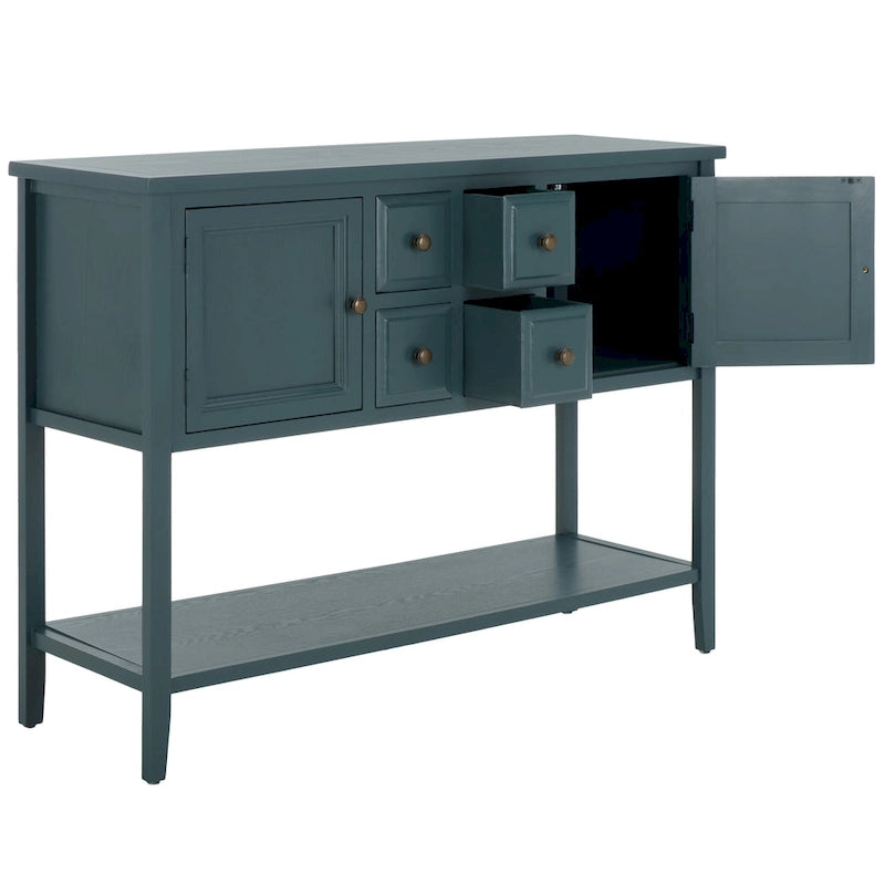 Oak Finish Storage Sideboard - 45.7 x 15 x 34 - 17Wx48Dx22H