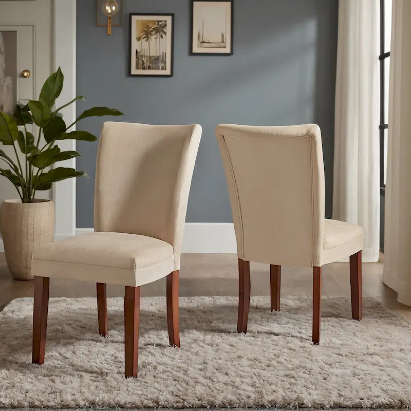 Chenille Upholstered Dining Chairs (Set of 2)