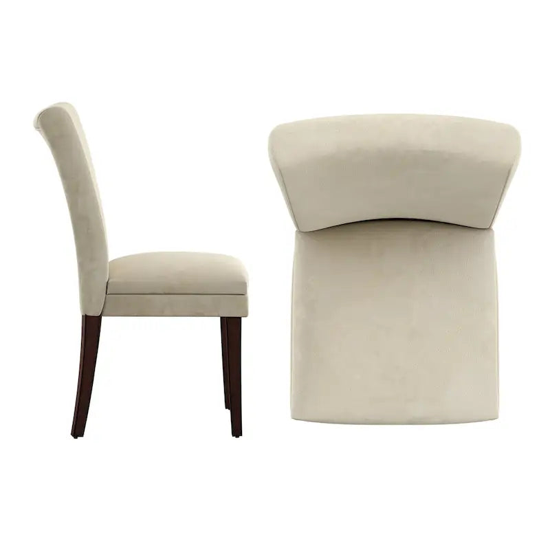 Chaises de salle à manger rembourrées en chenille (ensemble de 2)