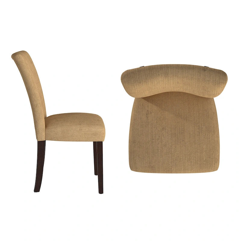 Chaises de salle à manger rembourrées en chenille (ensemble de 2)