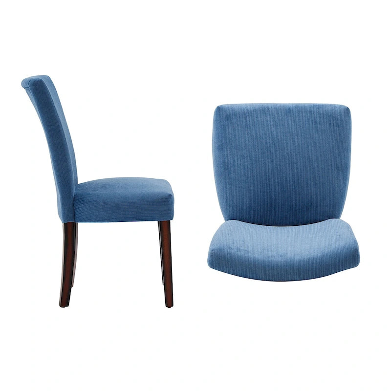 Chaises de salle à manger rembourrées en chenille (ensemble de 2)