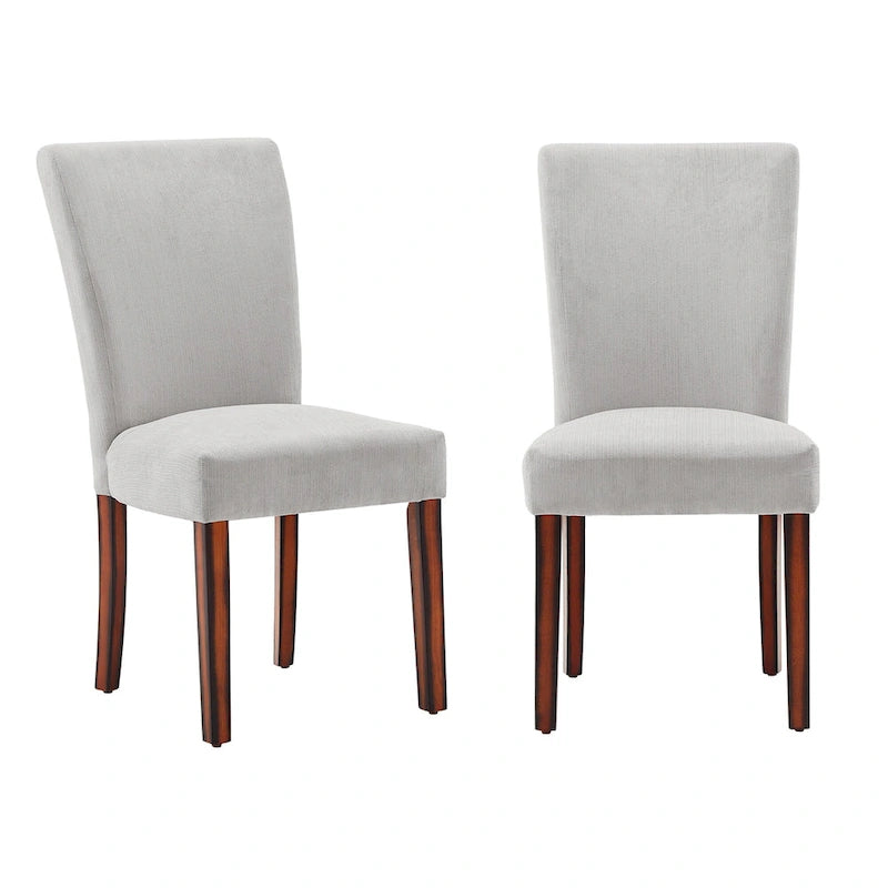 Chaises de salle à manger rembourrées en chenille (ensemble de 2)