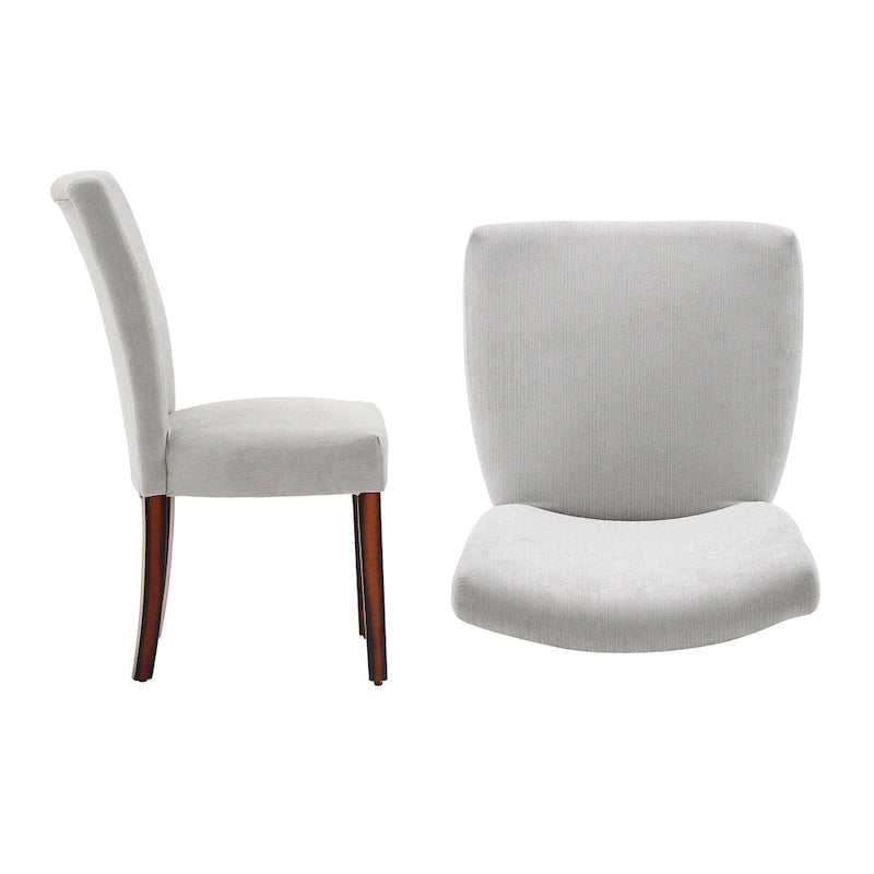 Chaises de salle à manger rembourrées en chenille (ensemble de 2)