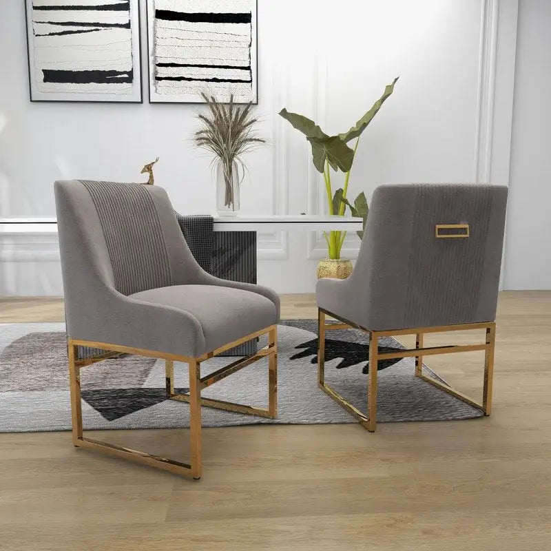 Velvet Accent Chair with Metal Frame Legs, Set of 2