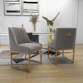Velvet Accent Chair with Metal Frame Legs, Set of 2