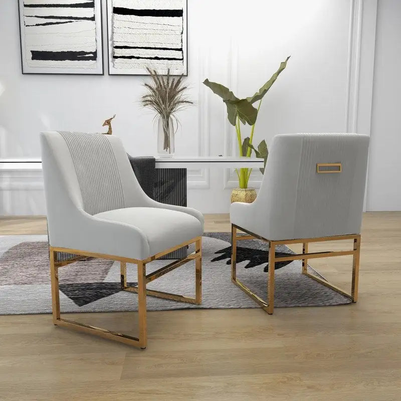 Velvet Accent Chair with Metal Frame Legs, Set of 2