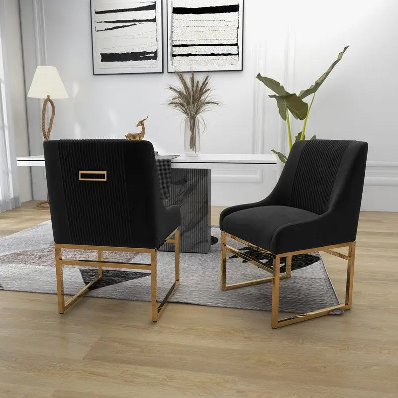 Velvet Accent Chair with Metal Frame Legs, Set of 2