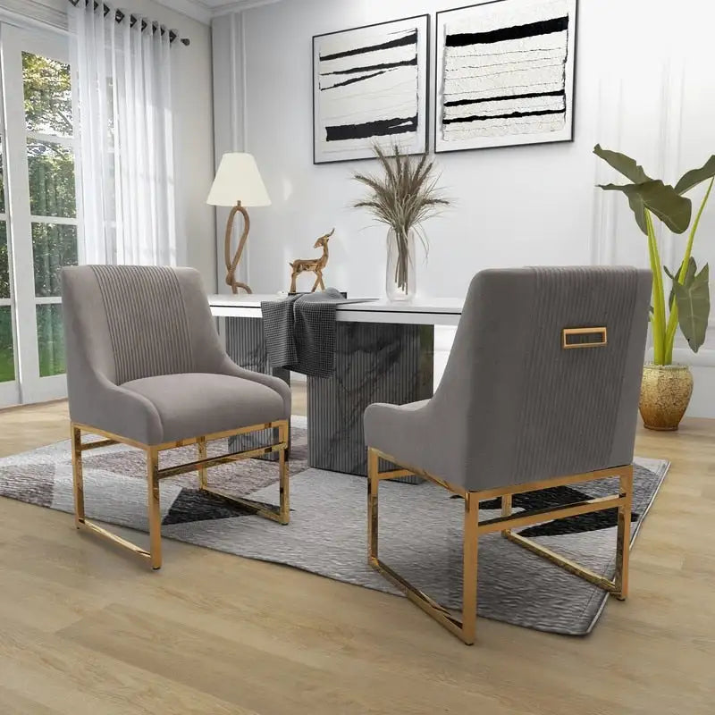 Velvet Accent Chair with Metal Frame Legs, Set of 2