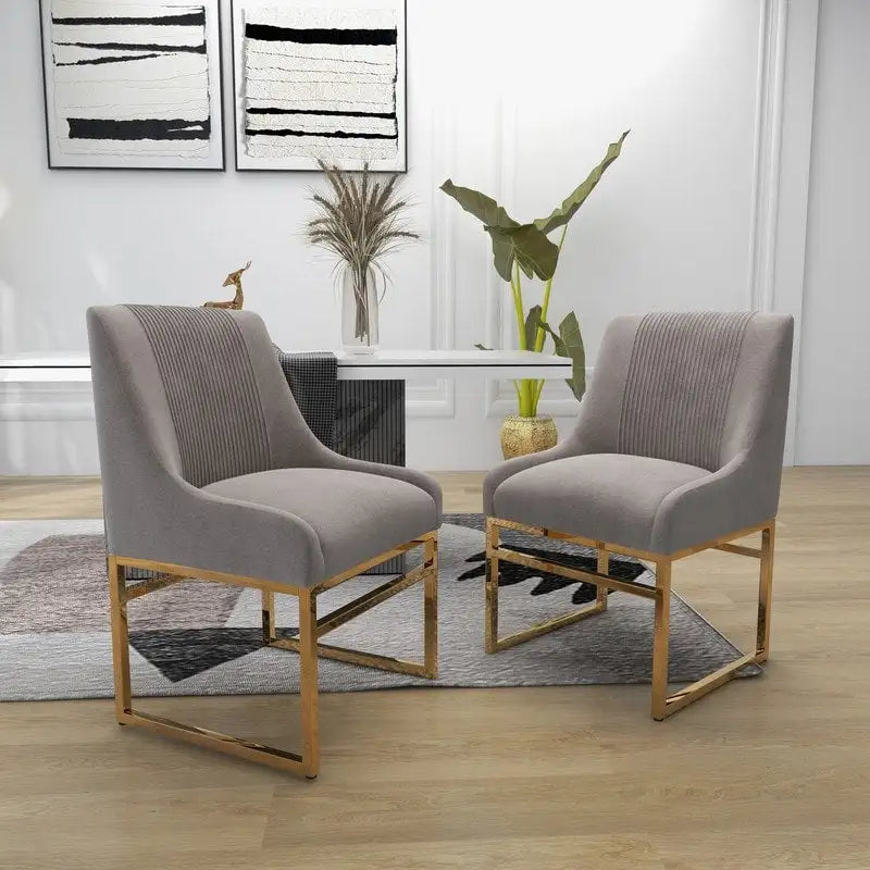 Velvet Accent Chair with Metal Frame Legs, Set of 2