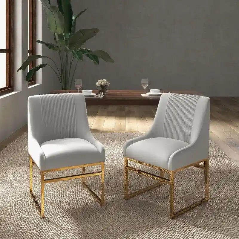 Velvet Accent Chair with Metal Frame Legs, Set of 2
