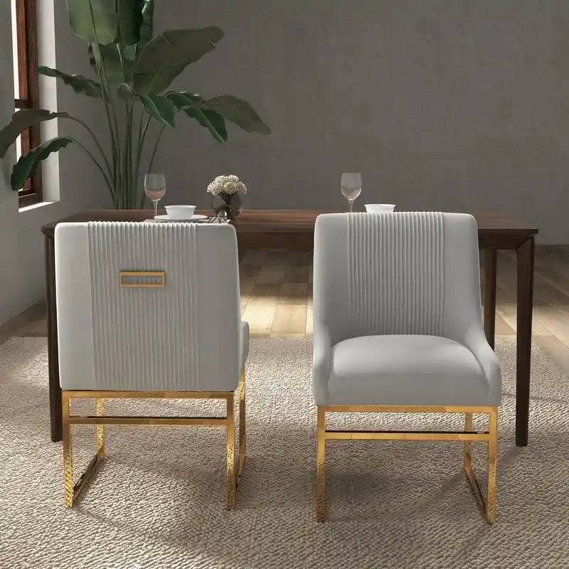 Velvet Accent Chair with Metal Frame Legs, Set of 2