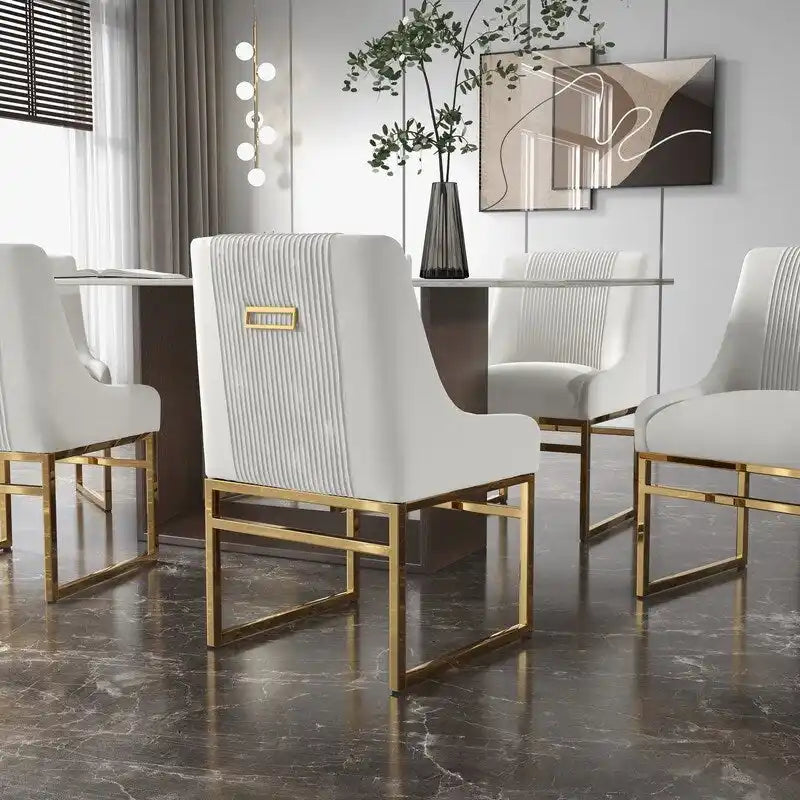 Velvet Accent Chair with Metal Frame Legs, Set of 2