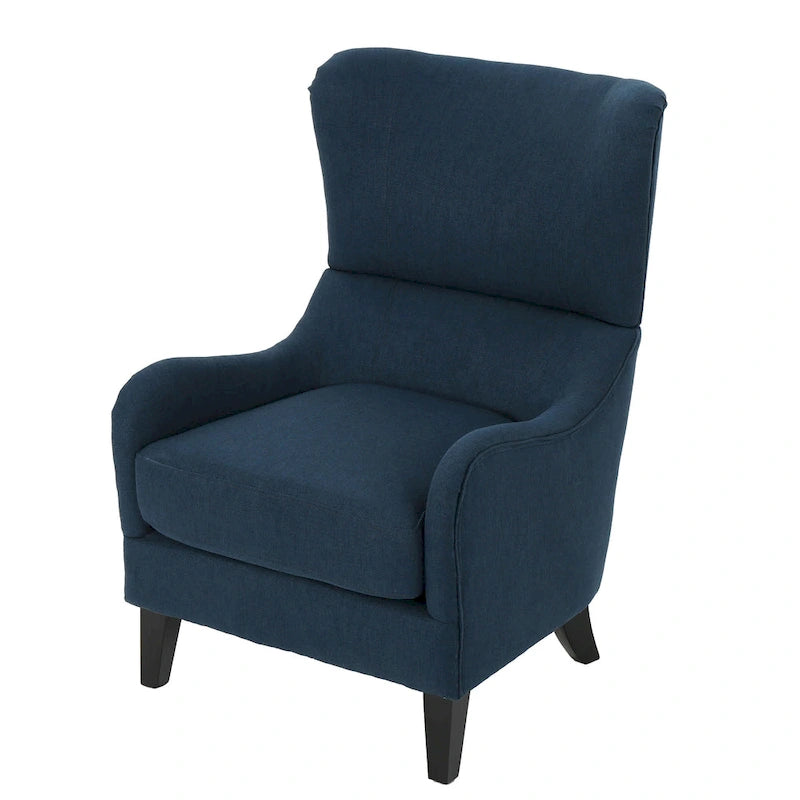 Contemporary Wingback Fabric Club Chair