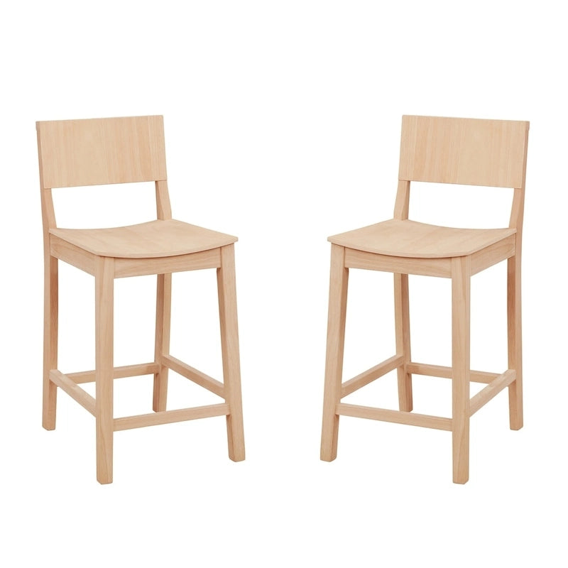 Wood 24-Inch Armless Counter Stool (Set of 2)
