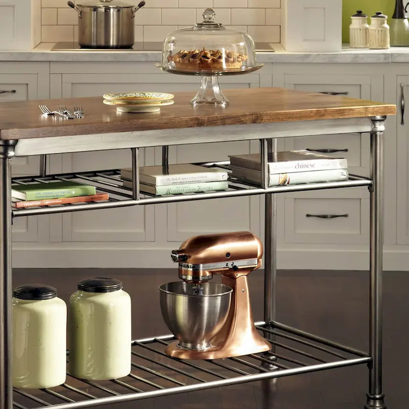Kitchen Island with Butcher Block Top, 52W