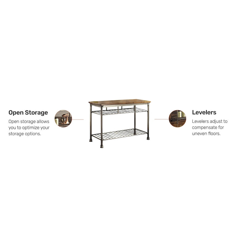 Kitchen Island with Butcher Block Top, 52W