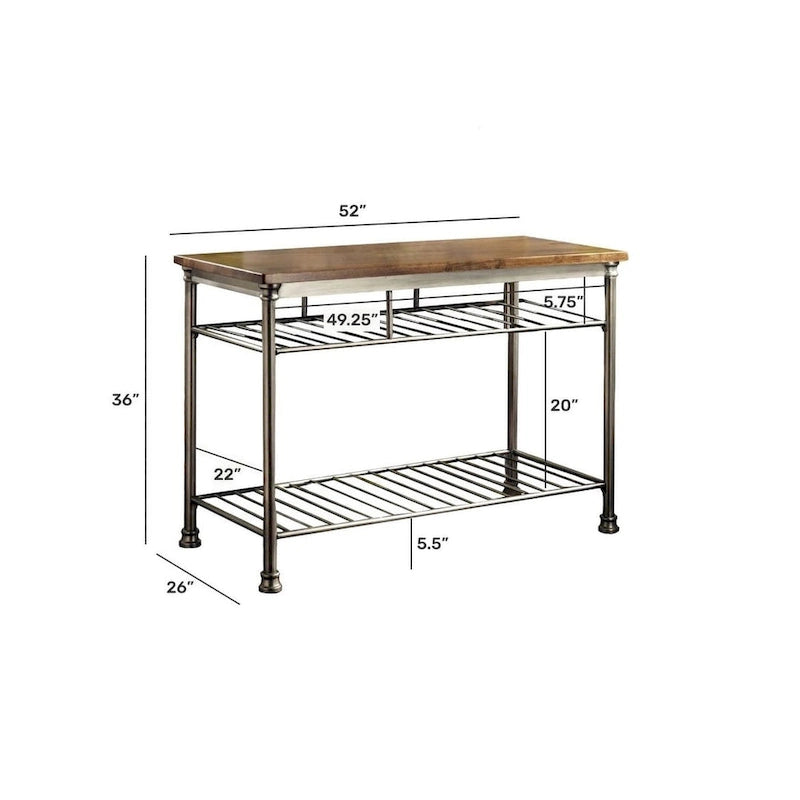 Kitchen Island with Butcher Block Top, 52W