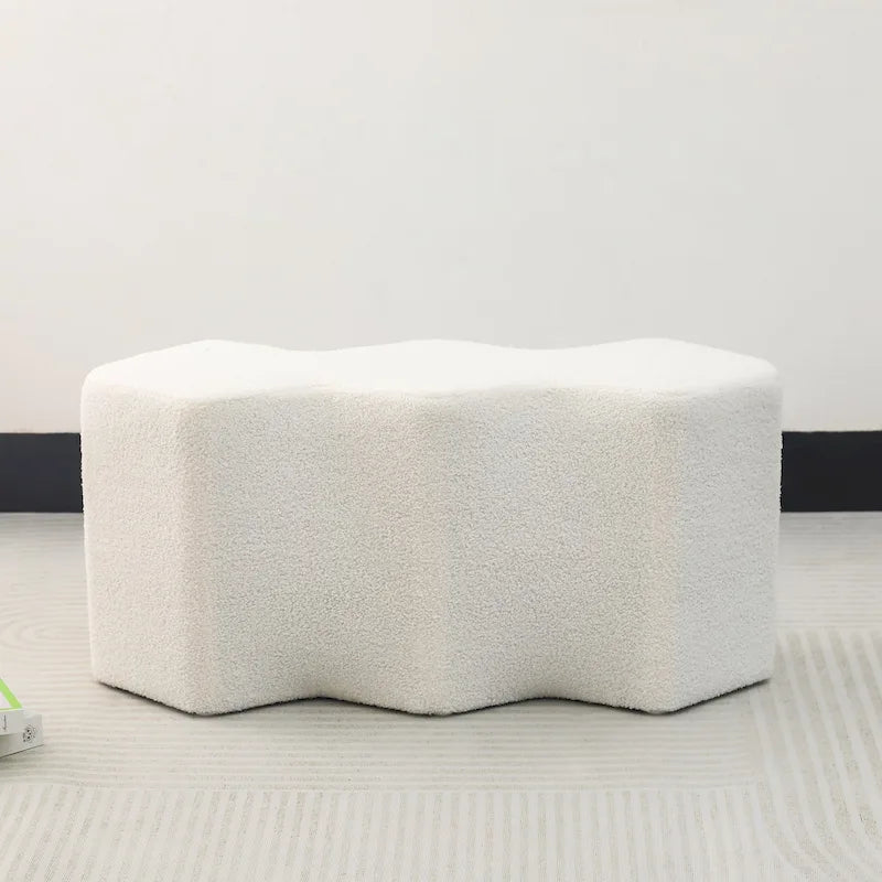 35" Long Ottoman Bench Velvet Polygon Foot Stool