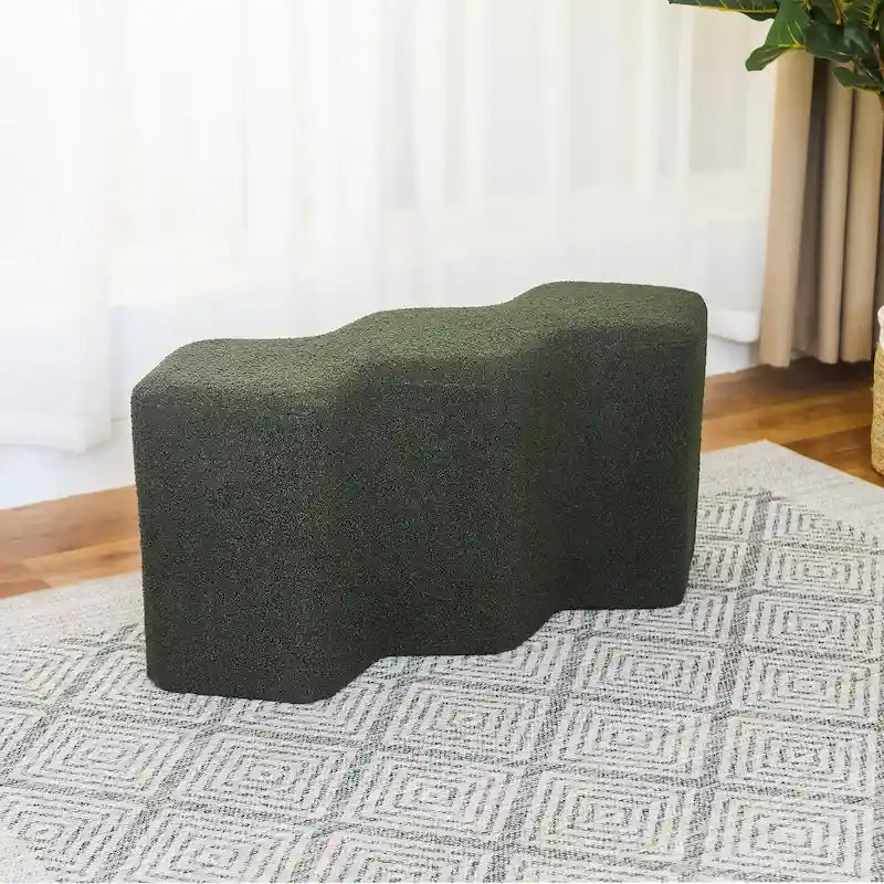 35" Long Ottoman Bench Velvet Polygon Foot Stool