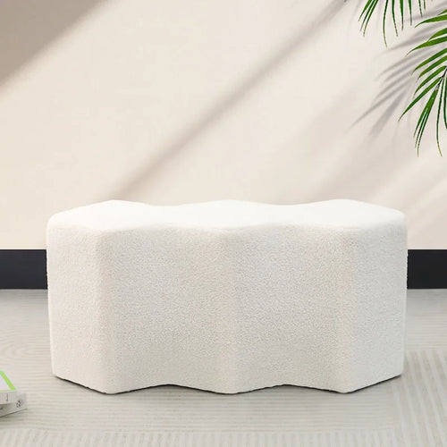 35" Long Ottoman Bench Velvet Polygon Foot Stool
