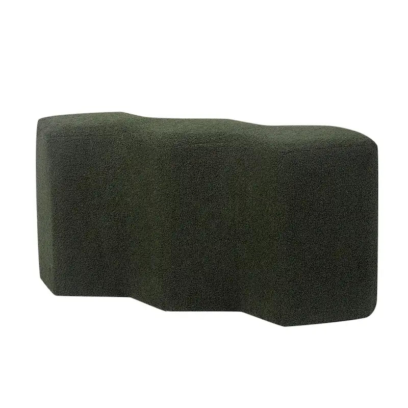 35" lange Samt-Ottomanenbank, polygonaler Fußhocker