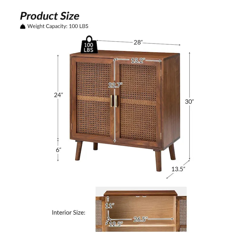 2-Door Accent Cabinet with Shelves
