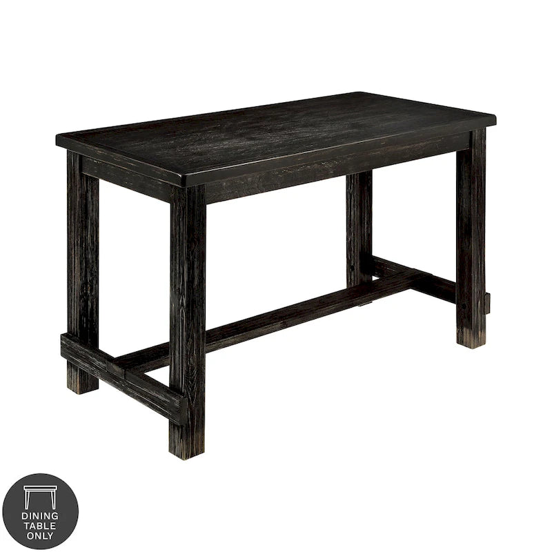 Rustic Black 60-Inch Counter Height Dining Table