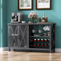 Mobile bar buffet con portabottiglie, buffet/credenza moderna con bar per vini e mobile da pranzo, grigio/marrone