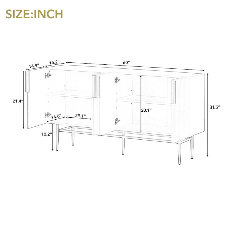 Buffet avec 4 portes pour salle à manger, salon, chambre et couloir