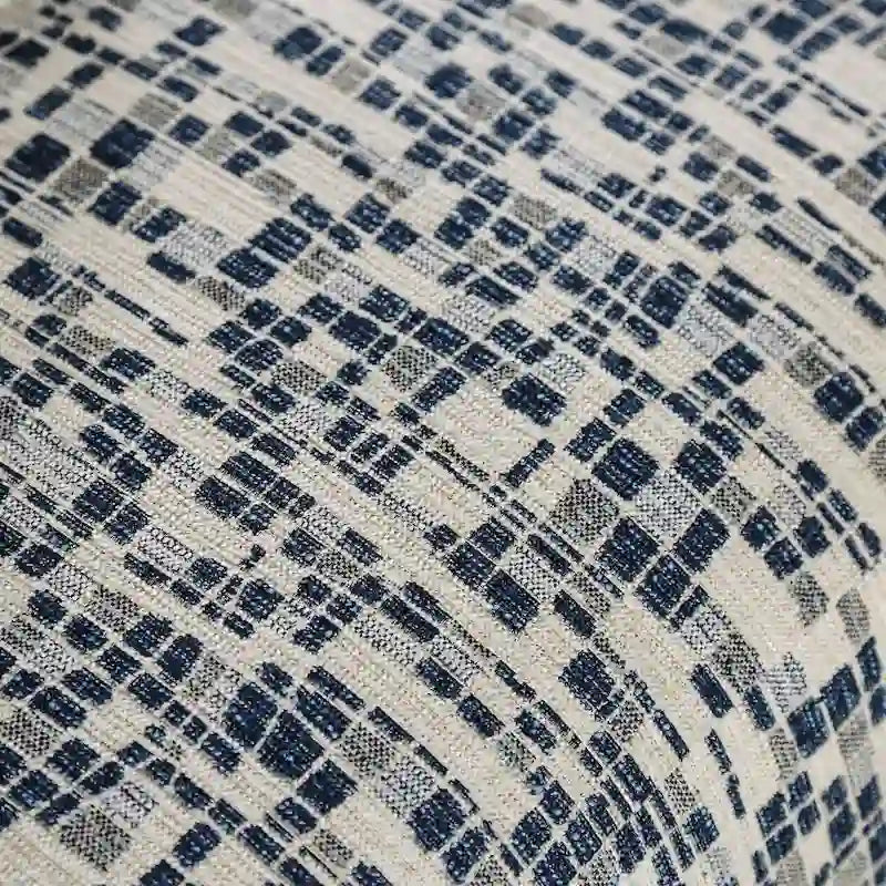 Otomana contemporánea de chenilla multicolor con estampado de rayas